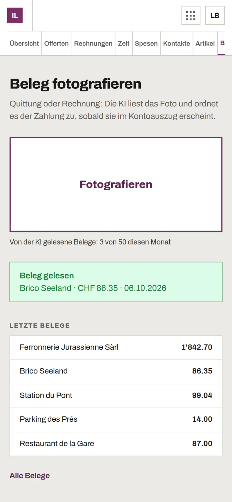 Beleg mit dem Handy fotografieren: Die KI liest die Quittung